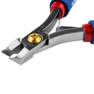 Tronex 5081W Hard-Wire 50° Wide-Head Flush Cutter | Class W | Tungsten Alloy Steel | ESD-Safe Cushion Grips | 39-33 AWG | 5"