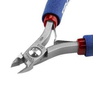 Tronex 7312 Mini Oval Head Semi-Flush Cutters | ESD-Safe Cushion Grips | Long Ergo Handle | 38-16 AWG
