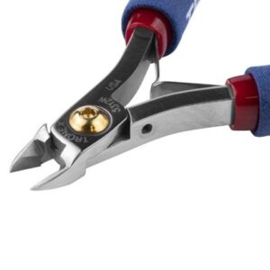 Tronex 5312W Hard-Wire Mini Oval-Head Flush Cutter | Class W | Tungsten Alloy Steel | ESD-Safe Cushion Grips | 39-30 AWG | 5"