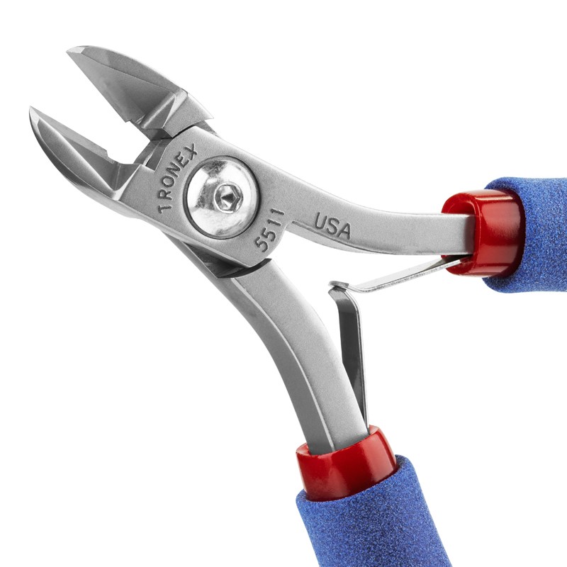 Tronex 5511 Large Oval Head Semi-Flush Cutter | ESD-Safe Cushion Grips | 32-15 AWG | 5" - Image 6