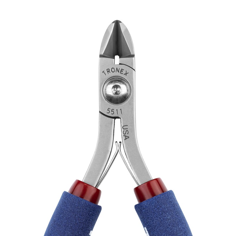 Tronex 5511 Large Oval Head Semi-Flush Cutter | ESD-Safe Cushion Grips | 32-15 AWG | 5" - Image 5