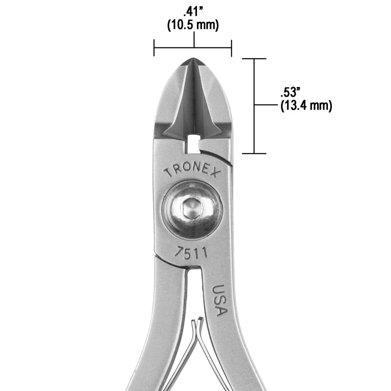 Tronex 5511 Large Oval Head Semi-Flush Cutter | ESD-Safe Cushion Grips | 32-15 AWG | 5" - Image 10