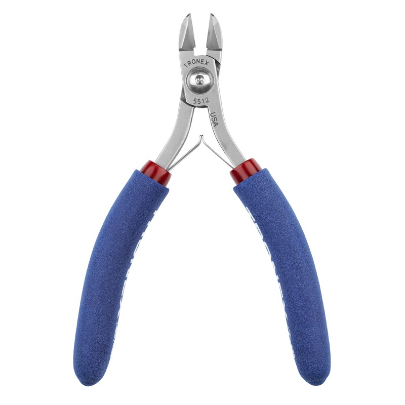 Tronex 5512 Large Oval-Head Flush Cutter | ESD-Safe Cushion Grips | 35-15 AWG | 5" - Image 6