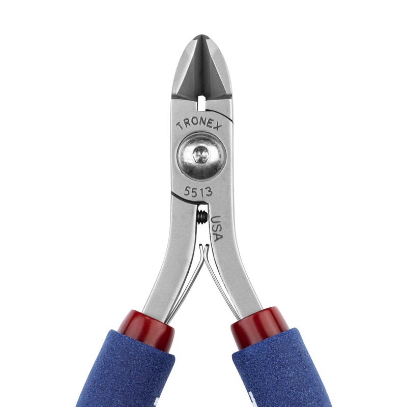 Tronex 7713 Large Tapered-Head Cutter | Extra-Sharp Razor-Flush® Cut | ESD-Safe Cushion Grips | Long Ergo Handle | 38-16 AWG - Image 4