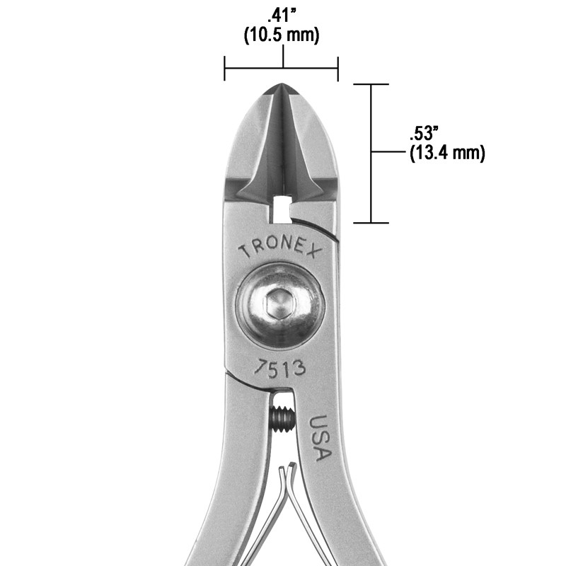 Tronex 7713 Large Tapered-Head Cutter | Extra-Sharp Razor-Flush® Cut | ESD-Safe Cushion Grips | Long Ergo Handle | 38-16 AWG - Image 8