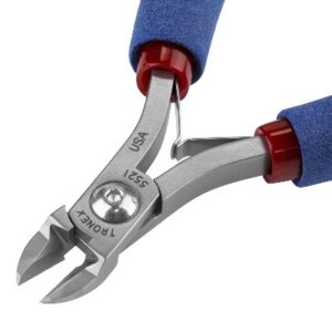 Tronex 5521 Large Oval-Relief Semi-Flush Cutter | ESD-Safe Cushion Grips |  32-15 AWG | 5"