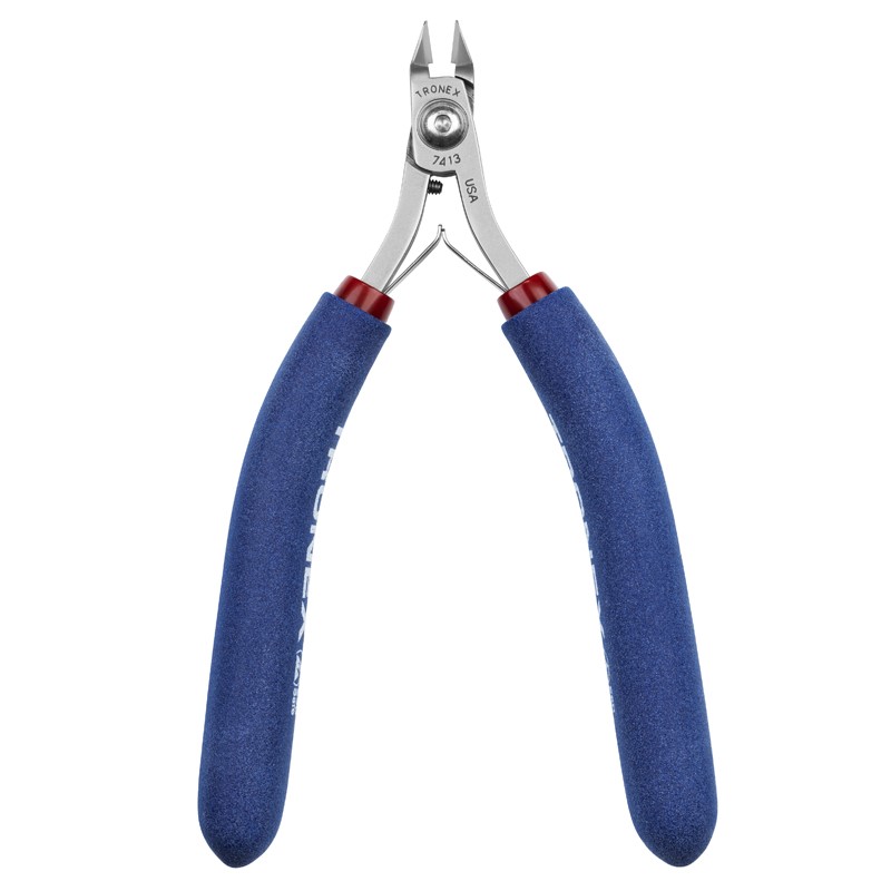 Tronex 7413 Mini Taper-Head Cutter | Extra-Sharp Razor-Flush® Cut | ESD-Safe Cushion Grips | Long Ergo Handle | 38-20 AWG - Image 6