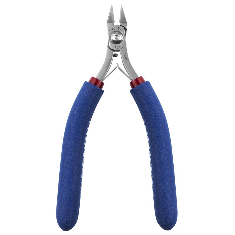 Tronex 7713 Large Tapered-Head Cutter | Extra-Sharp Razor-Flush® Cut | ESD-Safe Cushion Grips | Long Ergo Handle | 38-16 AWG - Image 6