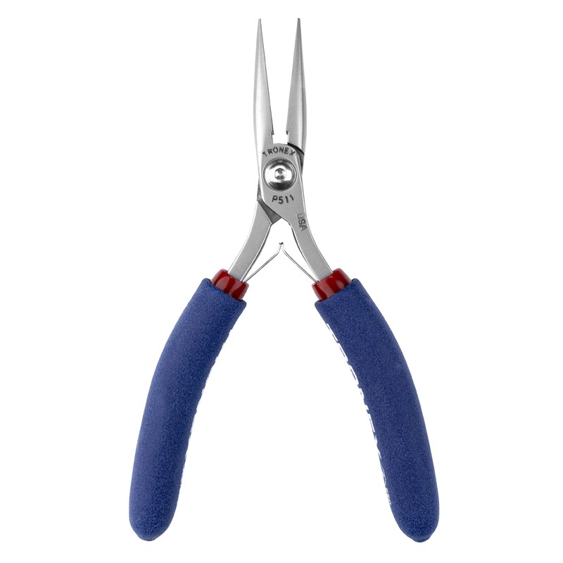 Tronex P511 Chain-Nose Pliers | Smooth Jaws | ESD-Safe Cushion Grips | 5" - Image 9