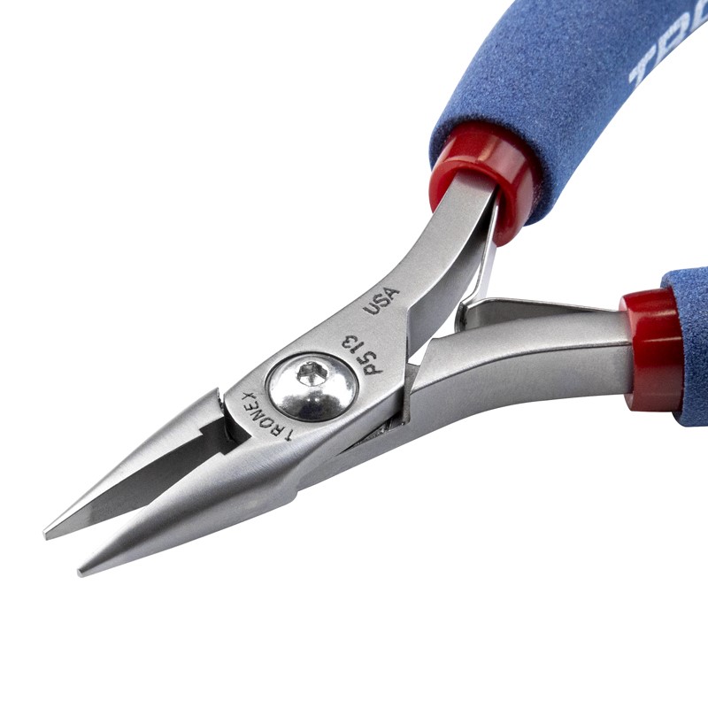 Tronex P713 Chain-Nose Pliers | Short Jaws | Smooth Tips | ESD-Safe Cushion Grips | Long Ergo Handle | 5.9" - Image 3