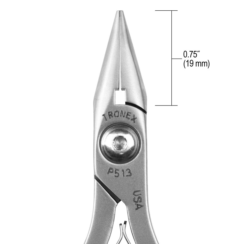 Tronex P713 Chain-Nose Pliers | Short Jaws | Smooth Tips | ESD-Safe Cushion Grips | Long Ergo Handle | 5.9" - Image 8