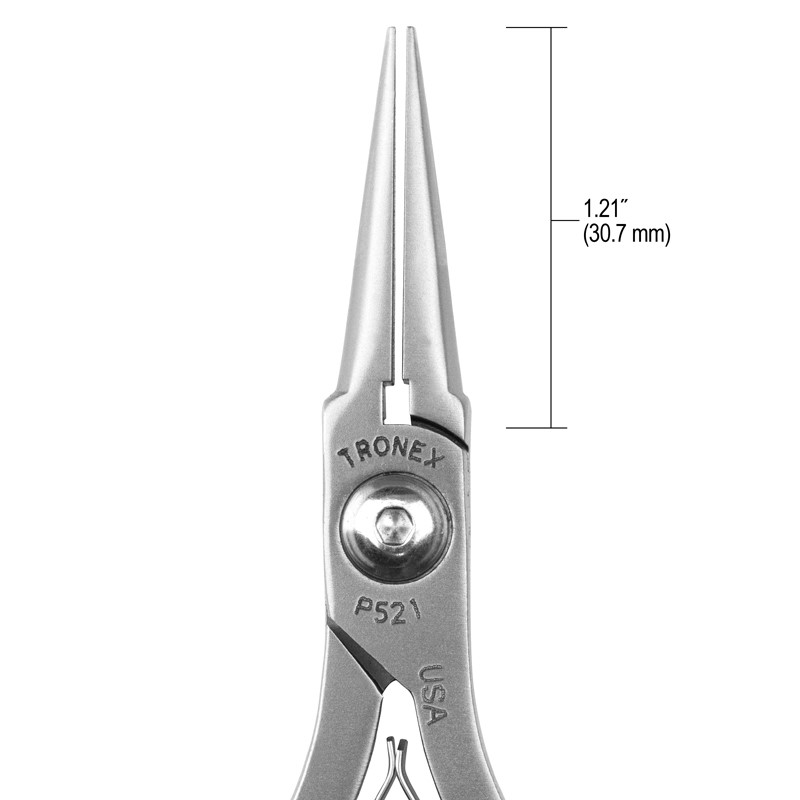 Tronex P521 Long Needle-Nose Pliers | Smooth Jaws | ESD-Safe Cushion Grips | 5" - Image 10