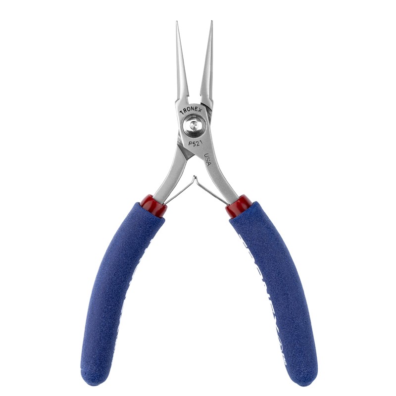 Tronex P521 Long Needle-Nose Pliers | Smooth Jaws | ESD-Safe Cushion Grips | 5" - Image 8