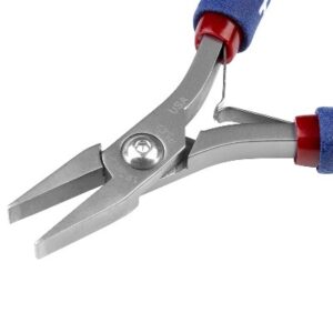 Tronex P745 Flat-Nose Pliers | Short Smooth Jaws | Wide Tips | ESD-Safe Grips | Long Ergo Handle