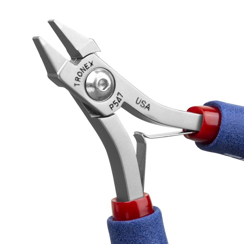 Tronex P547 Flat-Nose Stubby Pliers | Smooth Jaws | ESD-Safe Cushion Grips | 5" - Image 5