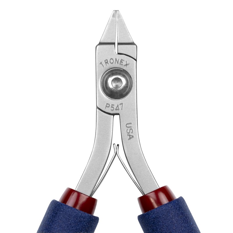Tronex P547 Flat-Nose Stubby Pliers | Smooth Jaws | ESD-Safe Cushion Grips | 5" - Image 3