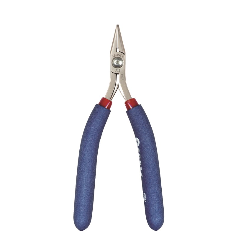 Tronex P713 Chain-Nose Pliers | Short Jaws | Smooth Tips | ESD-Safe Cushion Grips | Long Ergo Handle | 5.9" - Image 6
