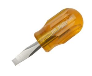 Xcelite S141 1/4" Stubby-Style Slotted Screwdriver | Square Blade | Amber Handle | CLEARANCE