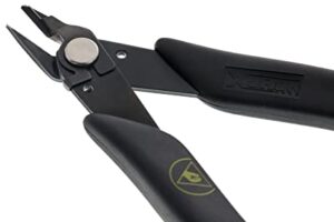 Xuron 410AS-F MicroShear® Flush Cutter | ESD-Safe | Tapered Head | Flush Cut | Lead Retainer | ESD-Safe | Premium Grade 170-ii | 30-18 AWG