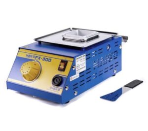 Hakko FX-300-03 Adjustable-Temp Solder Pot  | 50x50mm (2 x 2") Crucible | LF Compatible | Temp. Range 400-840° F | Capacity 1.87 lbs.