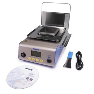 Hakko FX-305-03 Digital Adjustable-Temp LF Solder Pot | 75x75mm (3x3") Crucible | Temp. Range 120-940° | Capacity 4.19 lb.