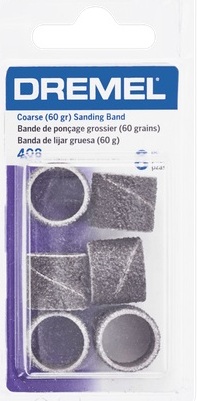 Dremel 408 60-Grit Sander Bands; 1/2 in Dia.; 6/Pk.