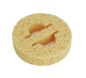 Hakko A1519 Round Sponge with Double Center Holes | for use with FH-801/410/400/300/200/100 & 633 Iron Holders