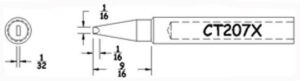 Hexacon CT207X Soldering Tip | 1/16 | Conical-Chisel (for HTC5520 & Phenix Classic)