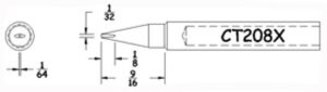 Hexacon CT208X Soldering Tip | 1/32 | Conical-Chisel (for HTC5520 & Phenix Classic)