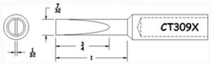 Hexacon CT309X Soldering Tip | 7/32 | Full-Chisel (for HTC5520 & Phenix Ultra)