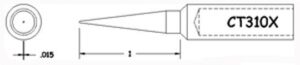 Hexacon CT310X Soldering Tip | 1/64 | Conical-Sharp (for HTC5520 & Phenix Ultra)