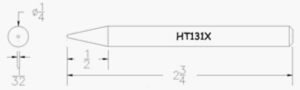 Hexacon HT131X Soldering Tip | 1/4 | Sharp-Conical |  for P30, P34, 30H & 34H