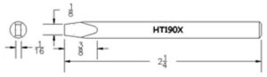 Hexacon HT190X Soldering Tip | 3/16 |  Conical-Chisel | for 22A, 26S, P26, 22H & 26H Irons