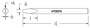 Hexacon HT207X Soldering Tip |  3/16 Conical Chisel  | for 22A, 26S, P26, 22H & 26H Irons