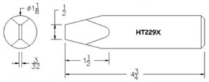 Hexacon HT229X Soldering Tip  | 1-1/8 Semi Chisel Tip |  for P550 Iron