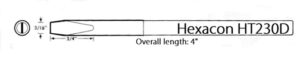 Hexacon HT230D Soldering Tip | 1/4 Extra Long Wide Semi-Chisel | For P114, P154 and P214 Irons