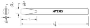 Hexacon HT231X Soldering Tip  | 3/8 Semi-Chisel | for P155, 155H, P115 & 115H Irons