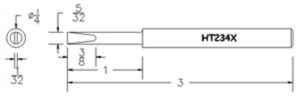Hexacon HT234X Soldering Tip  | 1/4 Turned-Down Full-Chisel | for P30, P34, 30H & 34H