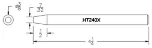 Hexacon HT240X Soldering Tip | 3/8 | Blunt-Conical | for P155, 155H, P115 & 115H Irons