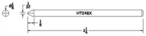 Hexacon HT248X Soldering Tip |  1/8 Pyramid  |  for 21A, 25S , P25 & 25H Irons