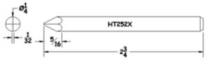 Hexacon HT252X Soldering Tip  |  1/4 Pyramid | for P30, P34, 30H & 34H