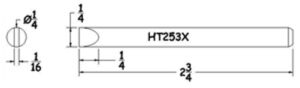Hexacon HT253X Soldering Tip  | 1/4 Full-Chisel  | for P30, P34, 30H & 34H