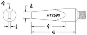 Hexacon HT269X Soldering Tip  | 5/8 Semi Chisel | Screw Type | for SI-120 Iron