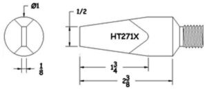 Hexacon HT271X Soldering Tip  | 1" Semi Chisel | Screw Type  | for SI-170 Iron