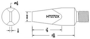 Hexacon HT272X Soldering Tip  |- 1-1/8" Semi Chisel  | Screw Type | for SI-225 Iron