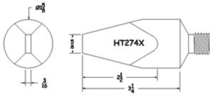 Hexacon HT274X Soldering Tip  | 1-5/8" Semi Chisel | Screw Type  | for SI-500 Iron
