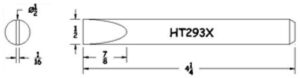 Hexacon HT293X Soldering Tip |  1/2 Full-Chisel | for 151H, P151, P152, & P212 Irons