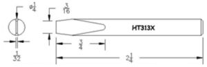 Hexacon HT313X Soldering Tip  | 1/4 Semi-Chisel | for 23A, 24S & 24H Irons