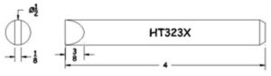 Hexacon HT323X Soldering Tip | 1/2 | Full-Chisel | for 151H, P151, 151H, P152 & P212 Irons