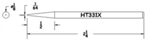Hexacon HT331X Soldering Tip  | 1/8 Sharp Conical   (for 21A, 25S , P25 & 25H Irons)